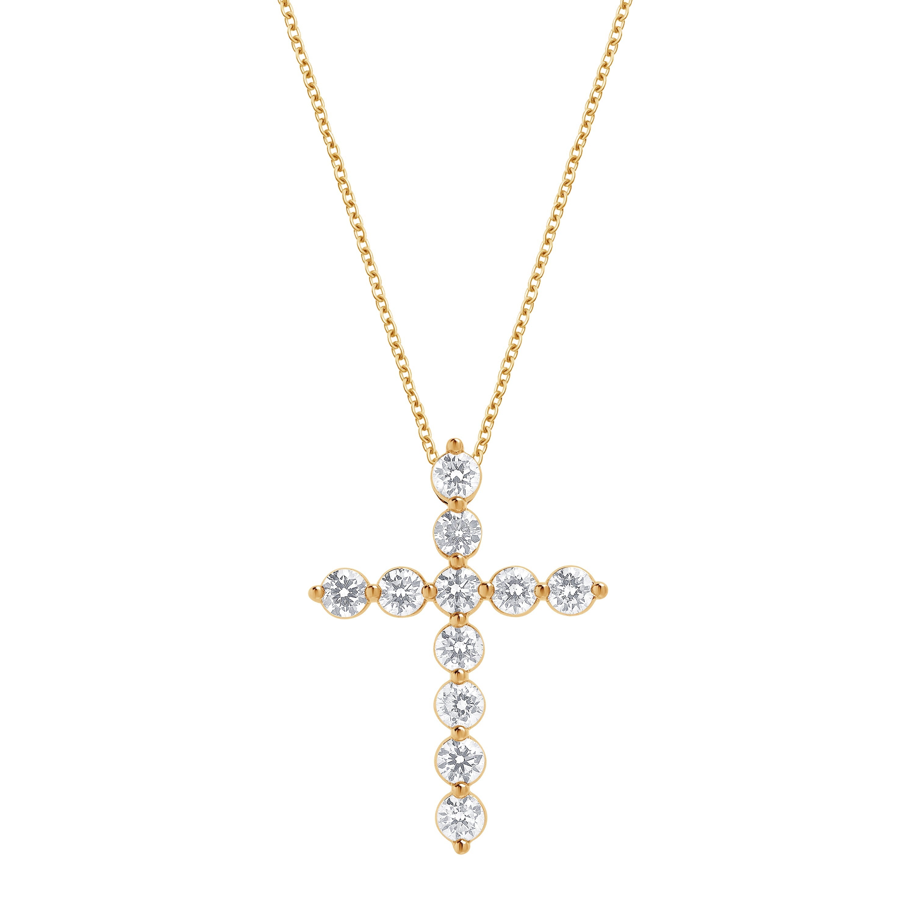 0.25 Carat Lab Grown Diamond Cross Pendant Gold Plated Necklace  | Ashley Stewart