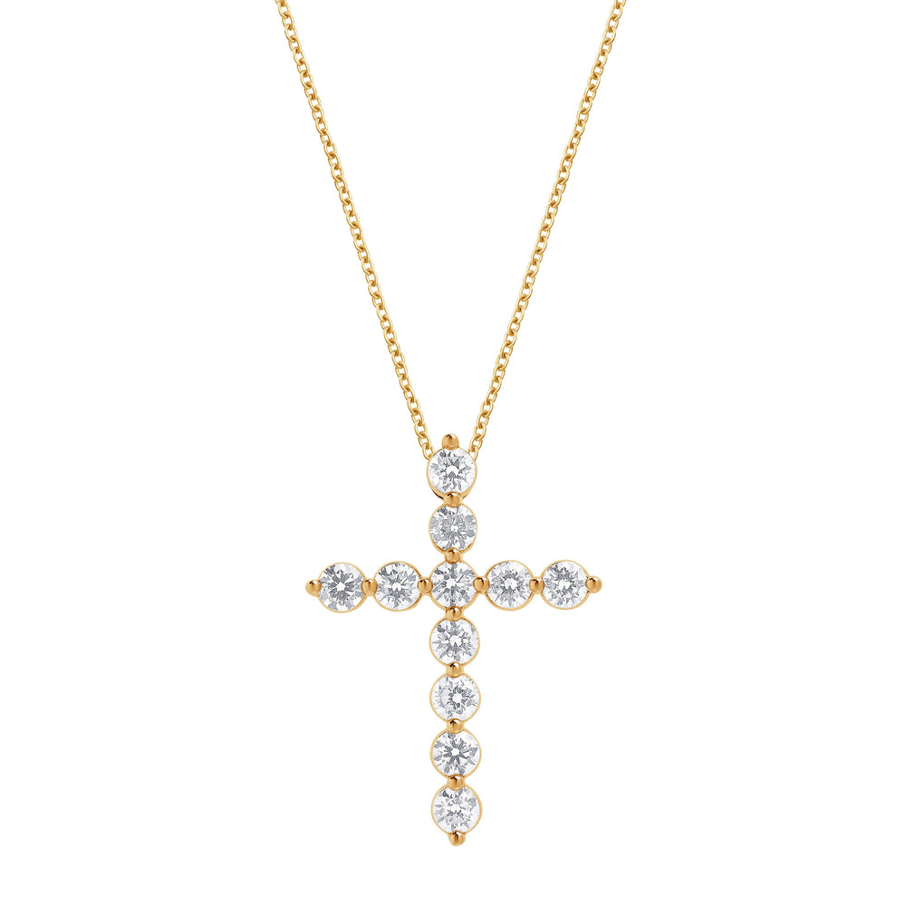 0.25 Carat Lab Grown Diamond Cross Pendant Gold Plated Necklace  | Ashley Stewart