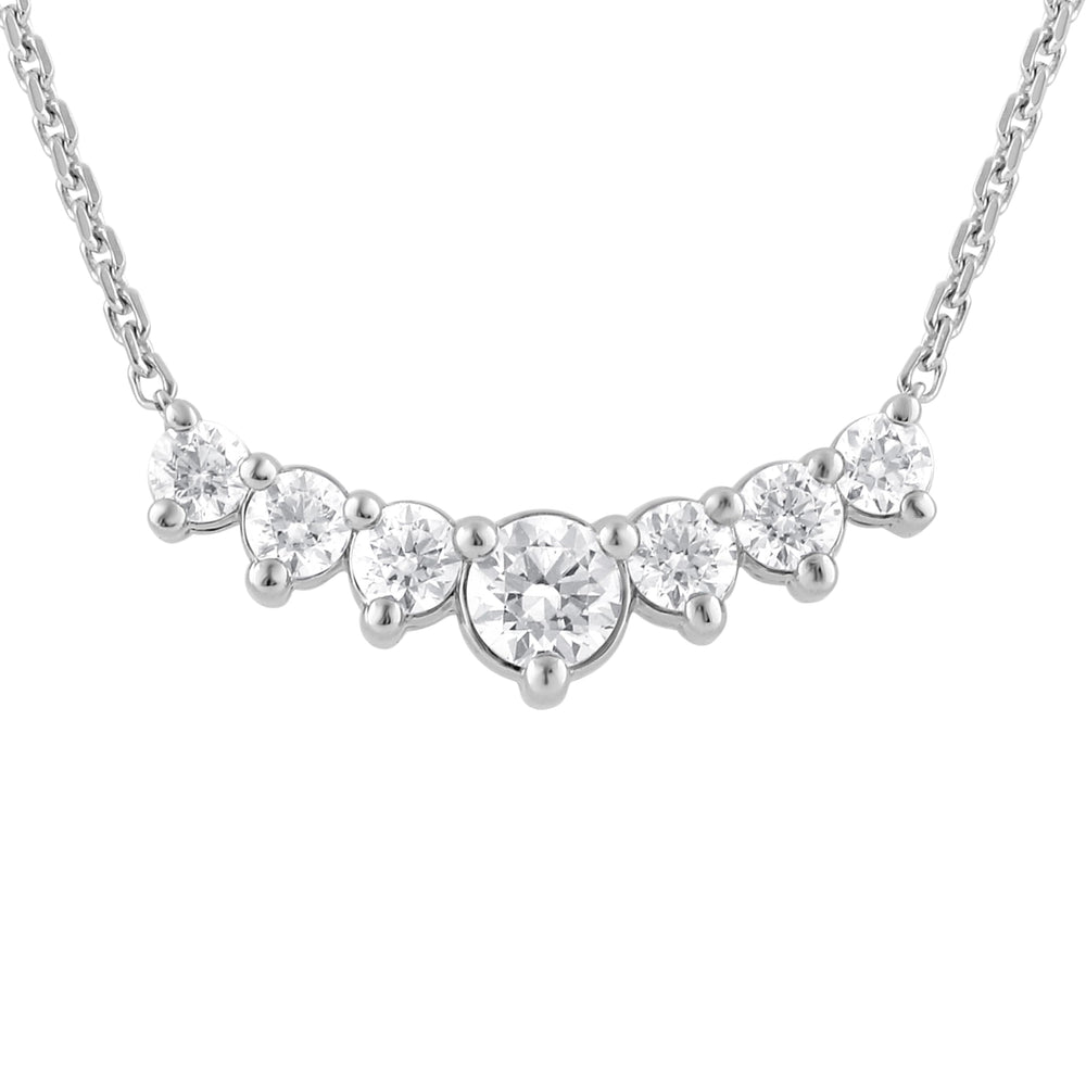 1 Carat Lab Grown Graduating Diamond Necklace In Sterling Silver  | Ashley Stewart