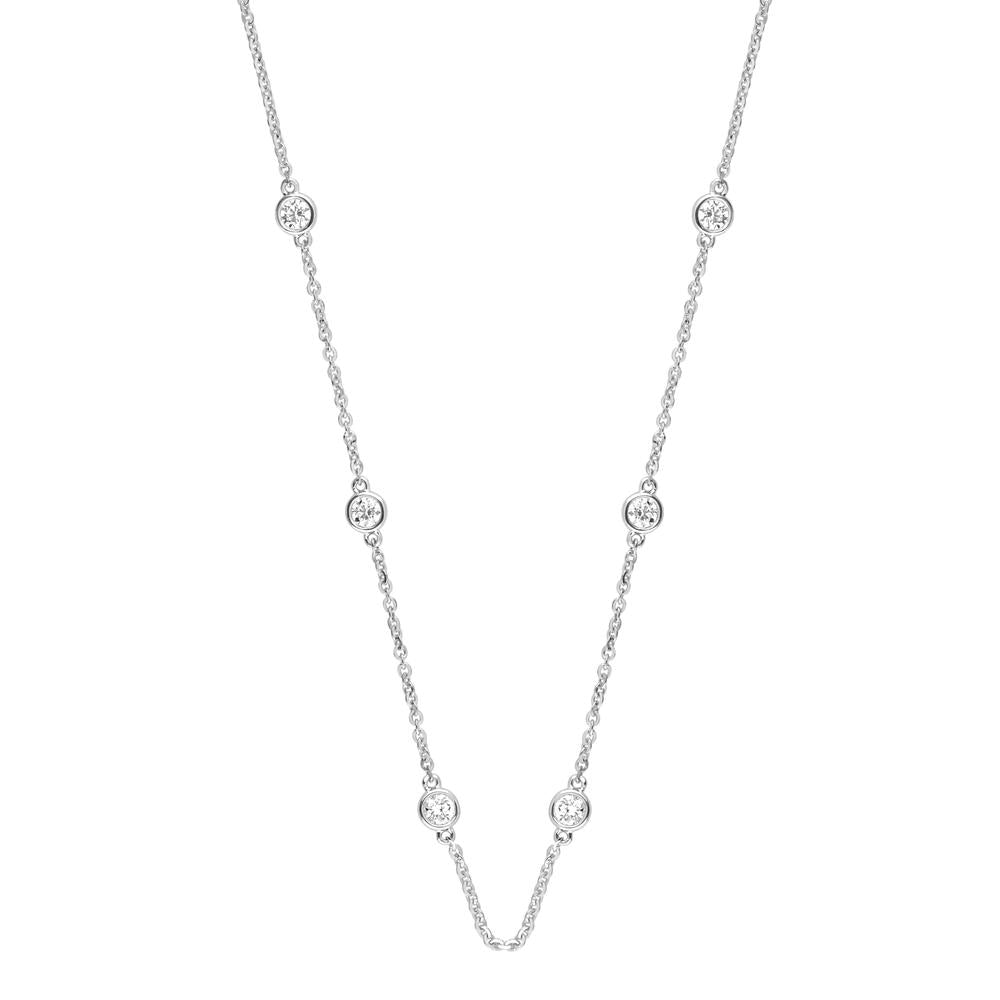 1 Carat Lab Grown Diamond Station Necklace in Sterling Silver  | Ashley Stewart