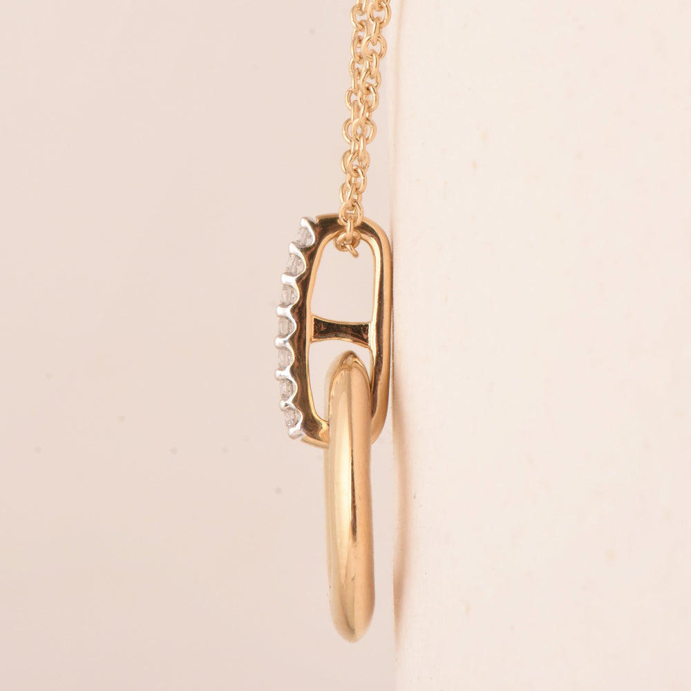 0.07 Carat Lab Grown Diamond Circle Pendant Necklace In 14K Yellow Gol  | Ashley Stewart