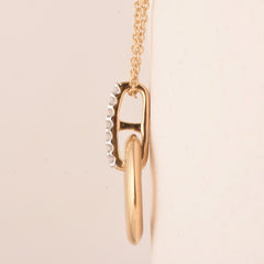 0.07 Carat Lab Grown Diamond Circle Pendant Necklace In 14K Yellow Gol  | Ashley Stewart