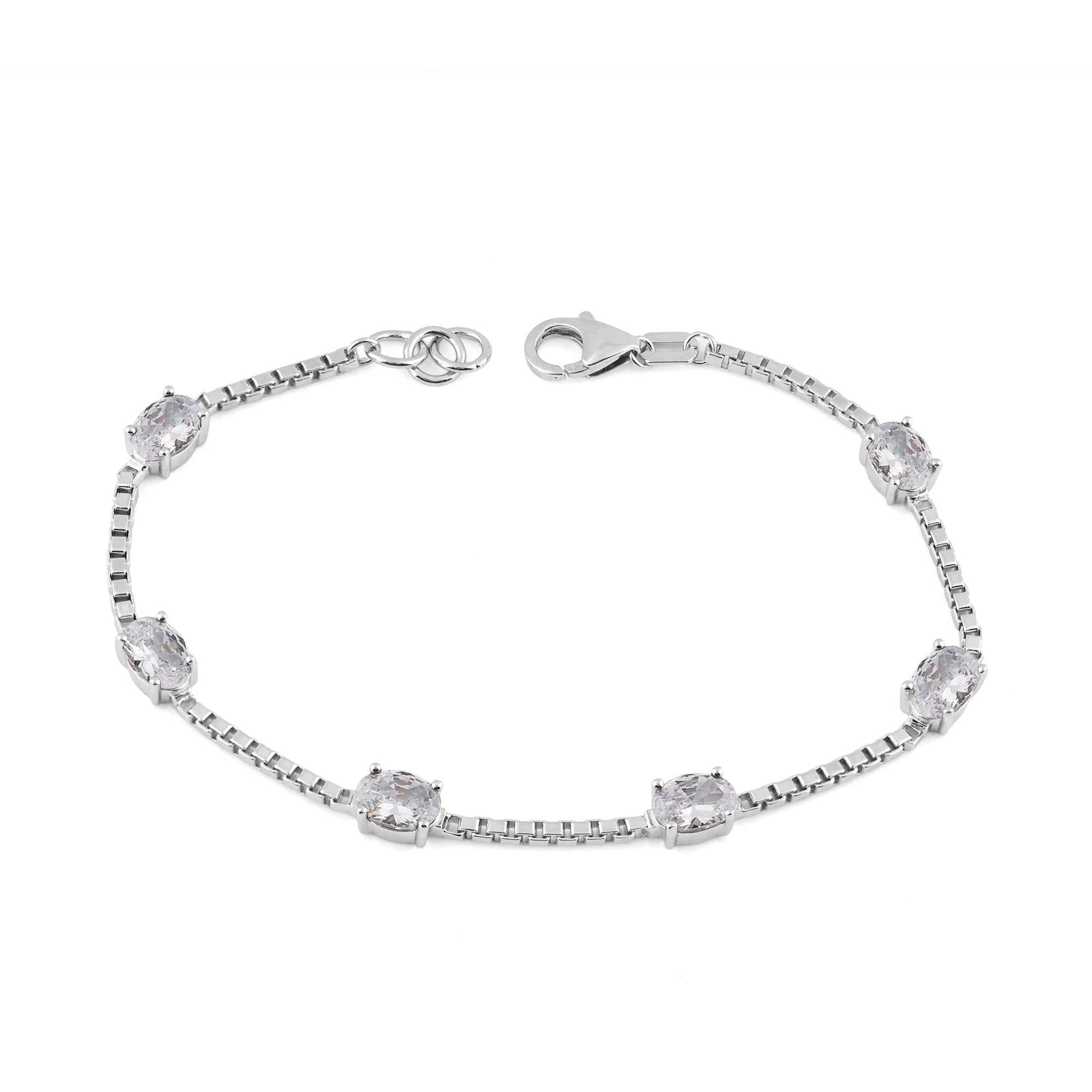 Birthstone Bracelet in Sterling Silver, Oval Cut 5*7mm, 7 Inches with  Garnet Red | Ashley Stewart