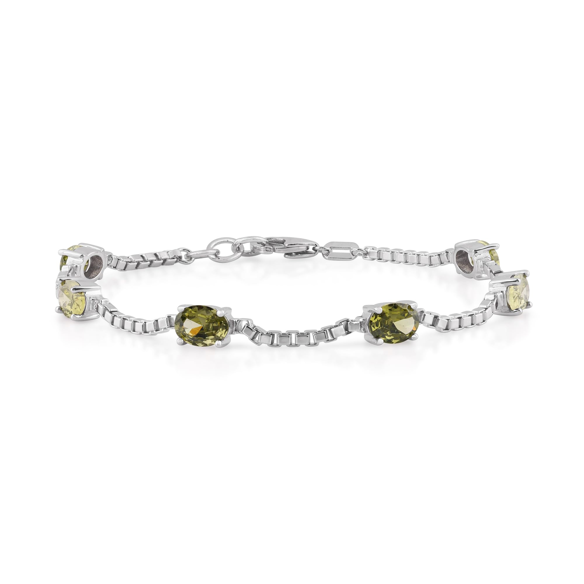 Birthstone Bracelet in Sterling Silver, Oval Cut 5*7mm, 7 Inches with  Garnet Red | Ashley Stewart