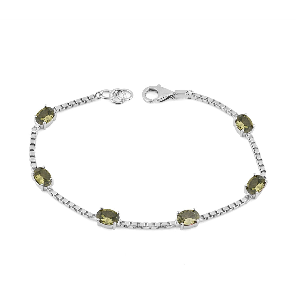 Birthstone Bracelet in Sterling Silver, Oval Cut 5*7mm, 7 Inches with  Garnet Red | Ashley Stewart