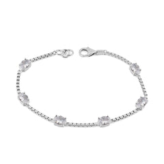Birthstone Bracelet in Sterling Silver, Oval Cut 5*7mm, 7 Inches with  Garnet Red | Ashley Stewart