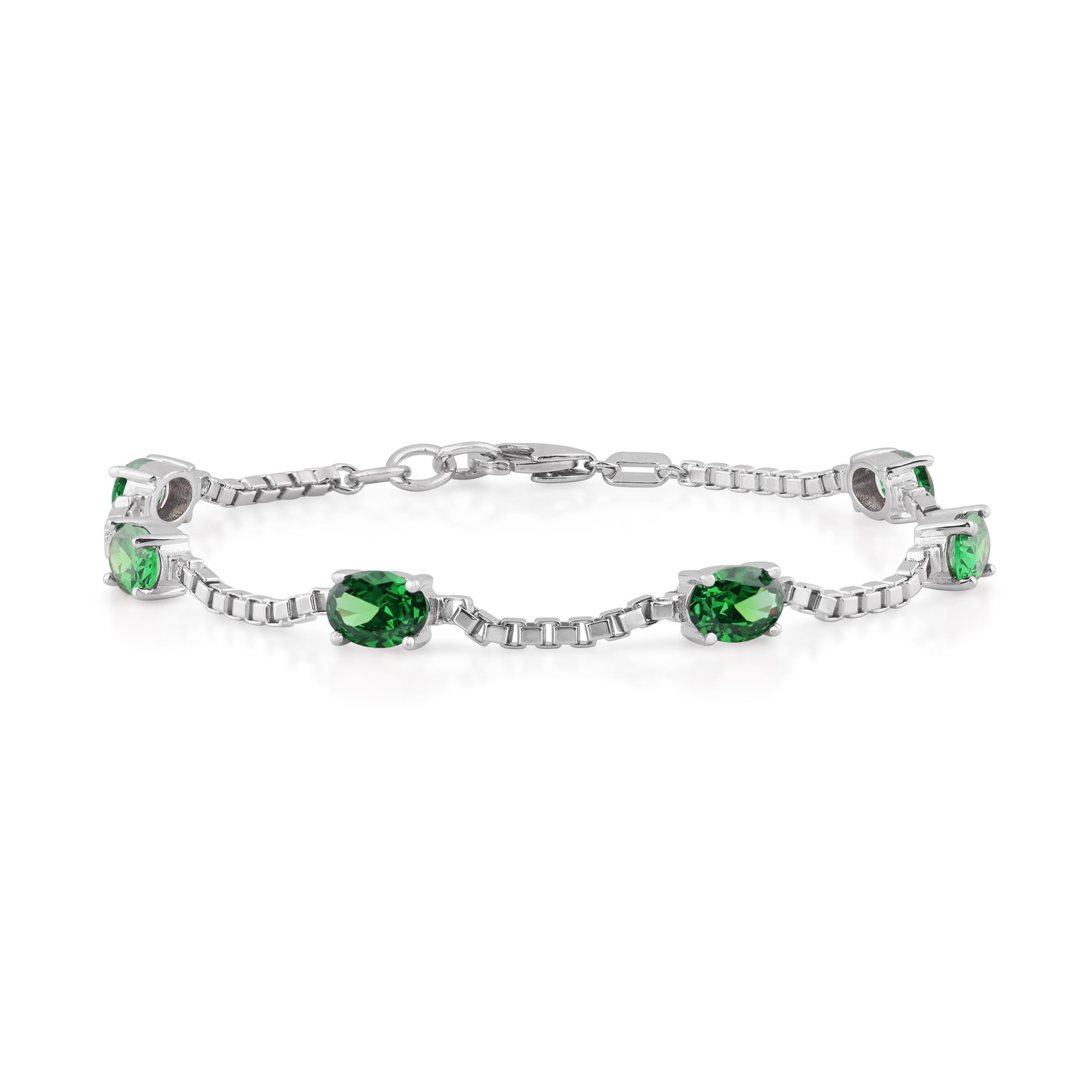 Birthstone Bracelet in Sterling Silver, Oval Cut 5*7mm, 7 Inches with  Garnet Red | Ashley Stewart