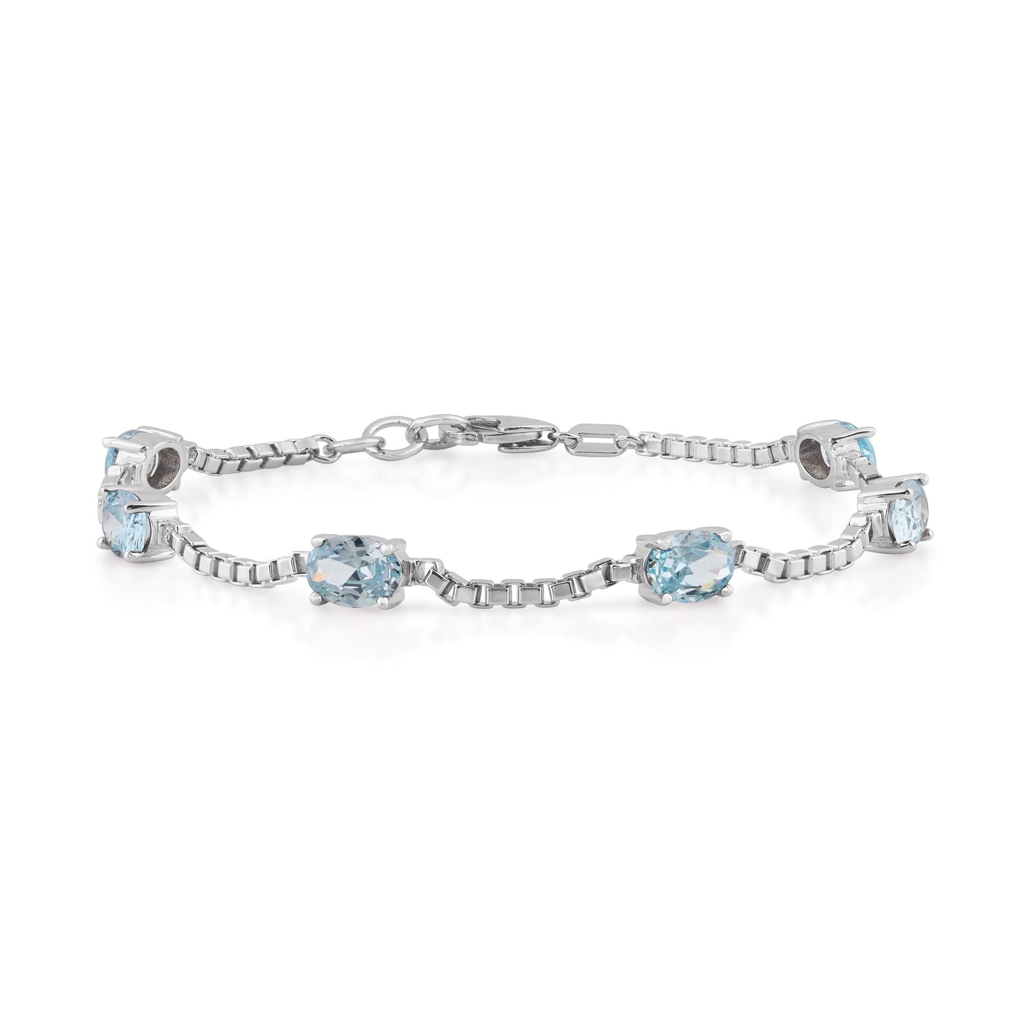Birthstone Bracelet in Sterling Silver, Oval Cut 5*7mm, 7 Inches with  Garnet Red | Ashley Stewart