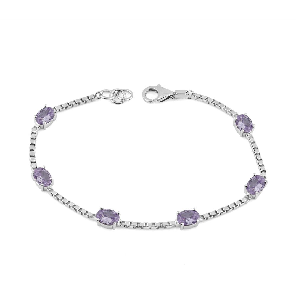 Birthstone Bracelet in Sterling Silver, Oval Cut 5*7mm, 7 Inches with  Garnet Red | Ashley Stewart