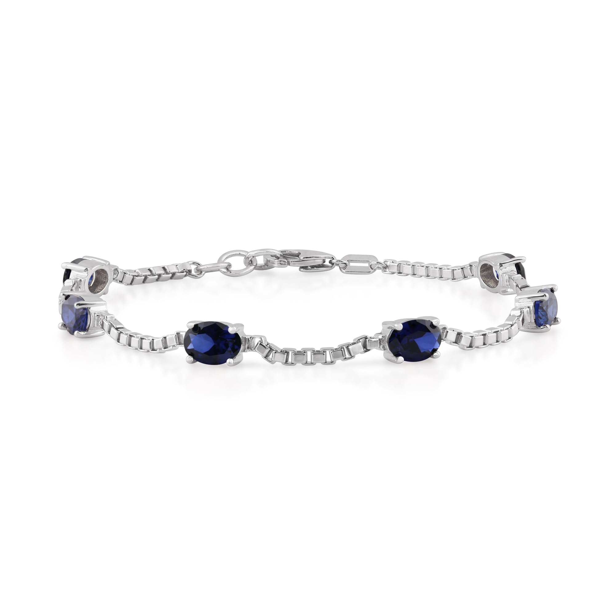 Birthstone Bracelet in Sterling Silver, Oval Cut 5*7mm, 7 Inches with  Garnet Red | Ashley Stewart