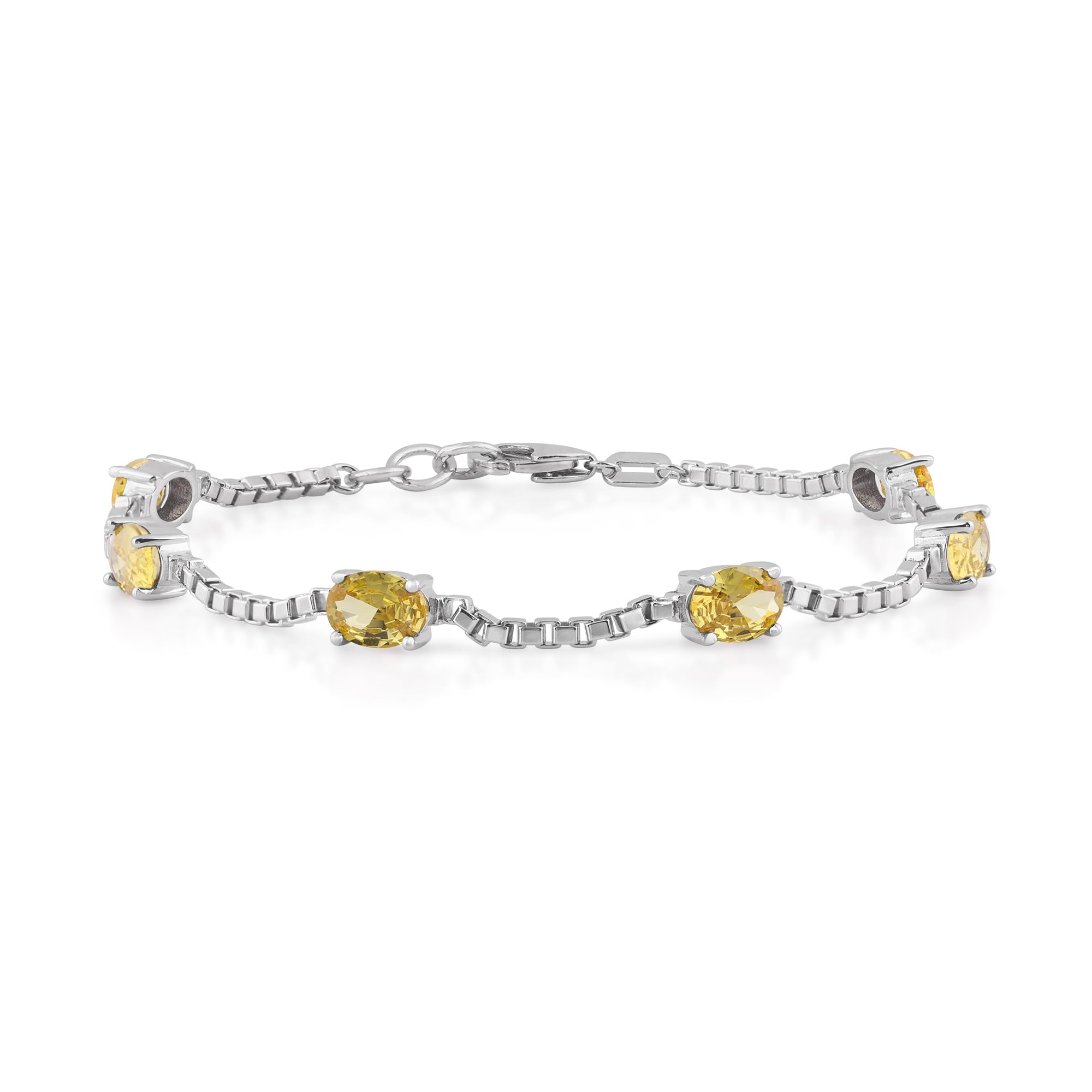 Birthstone Bracelet in Sterling Silver, Oval Cut 5*7mm, 7 Inches with  Garnet Red | Ashley Stewart