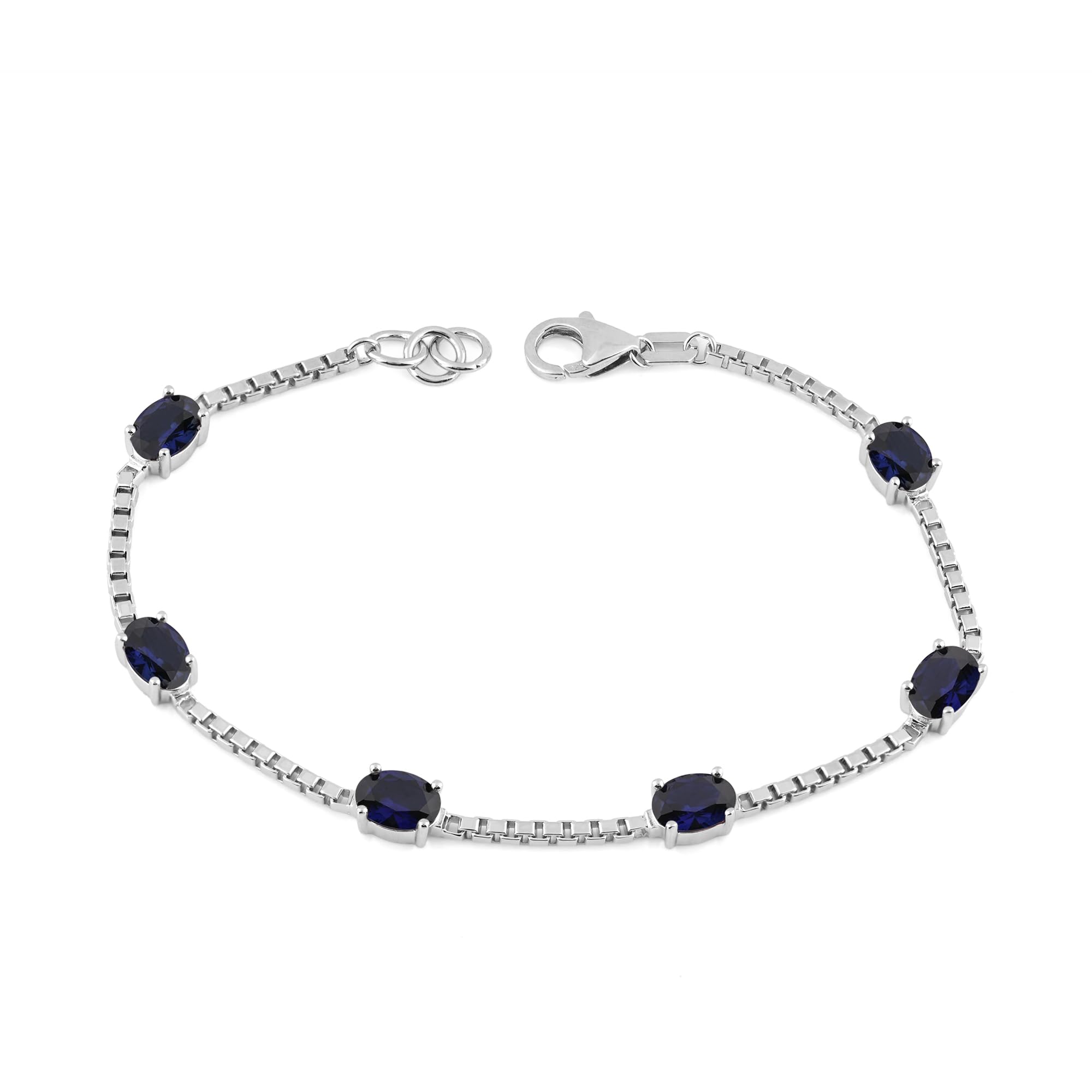 Birthstone Bracelet in Sterling Silver, Oval Cut 5*7mm, 7 Inches with  Garnet Red | Ashley Stewart
