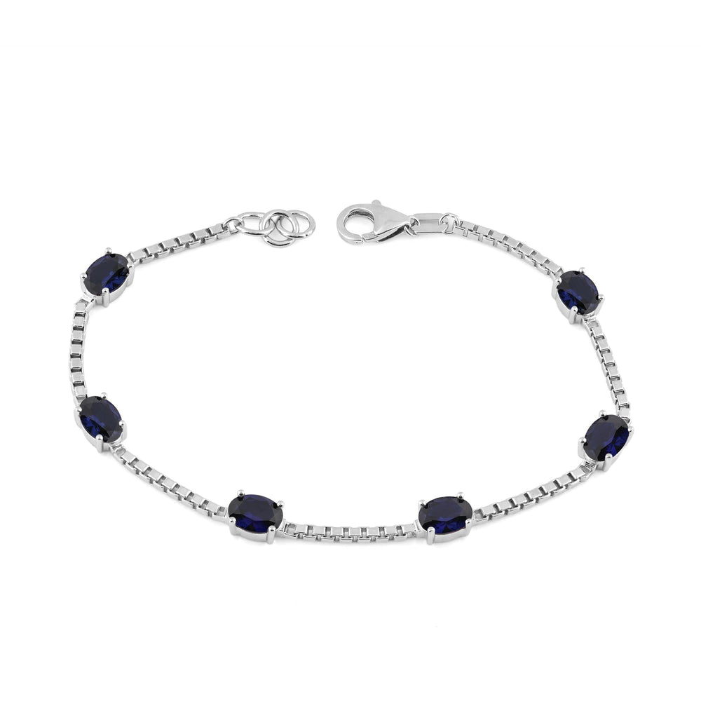 Birthstone Bracelet in Sterling Silver, Oval Cut 5*7mm, 7 Inches with  Garnet Red | Ashley Stewart