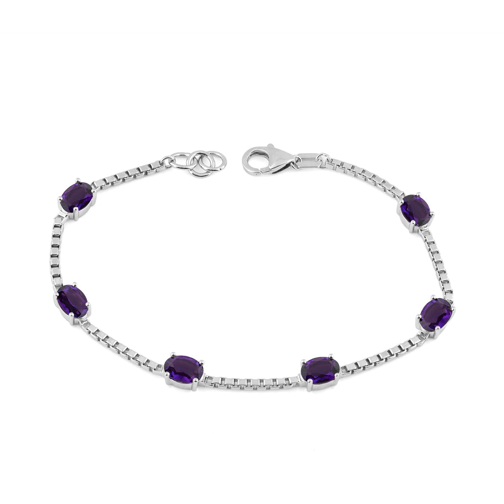Birthstone Bracelet in Sterling Silver, Oval Cut 5*7mm, 7 Inches with  Garnet Red | Ashley Stewart