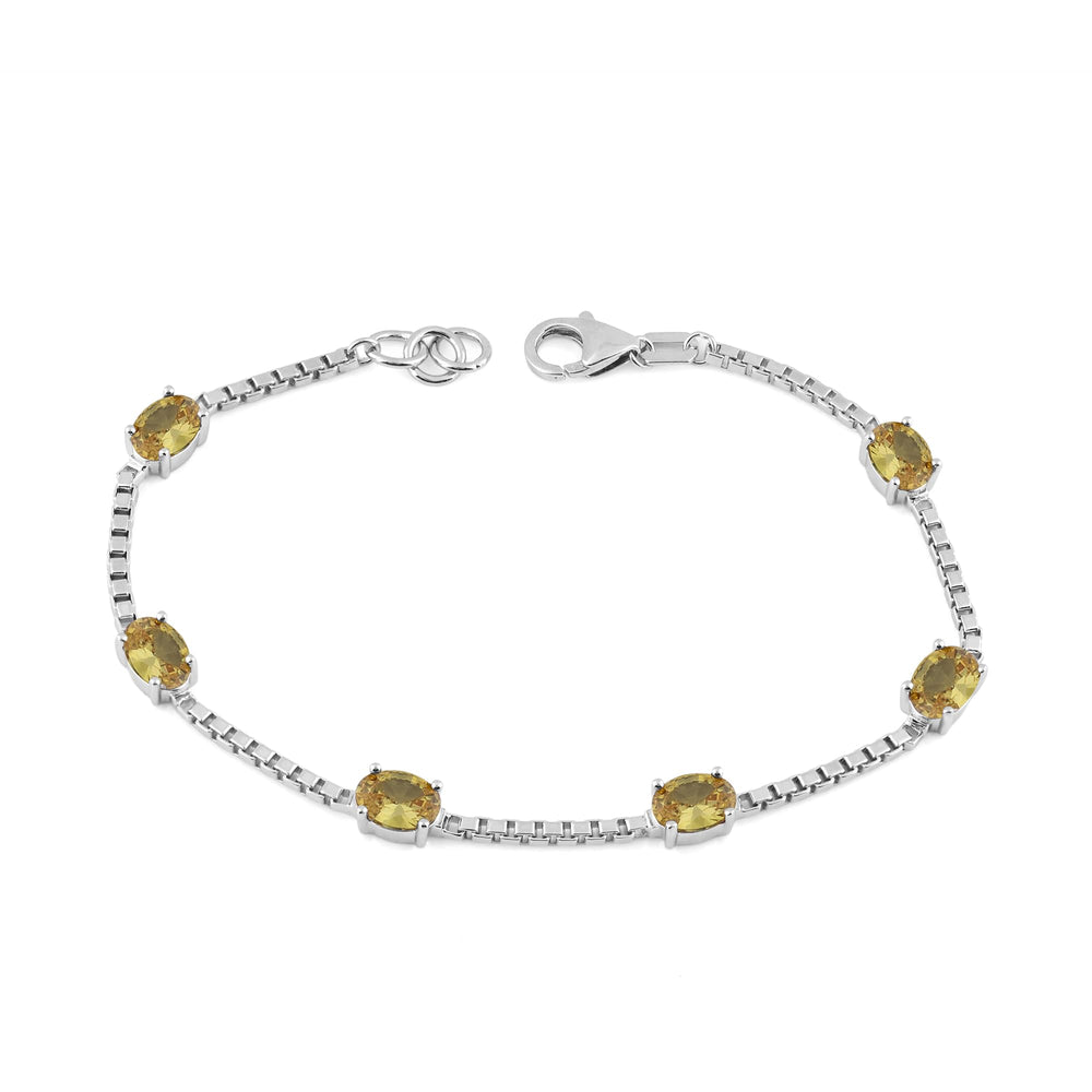 Birthstone Bracelet in Sterling Silver, Oval Cut 5*7mm, 7 Inches with  Garnet Red | Ashley Stewart