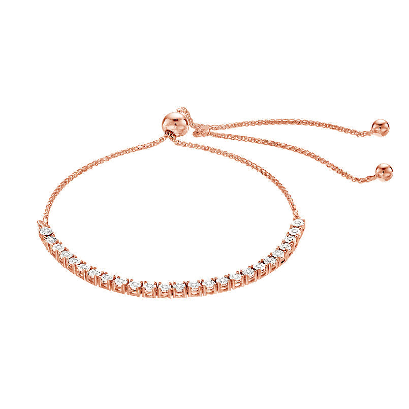 0.25 Carat Lab Grown Diamond Bolo Bracelet Rose | Ashley Stewart