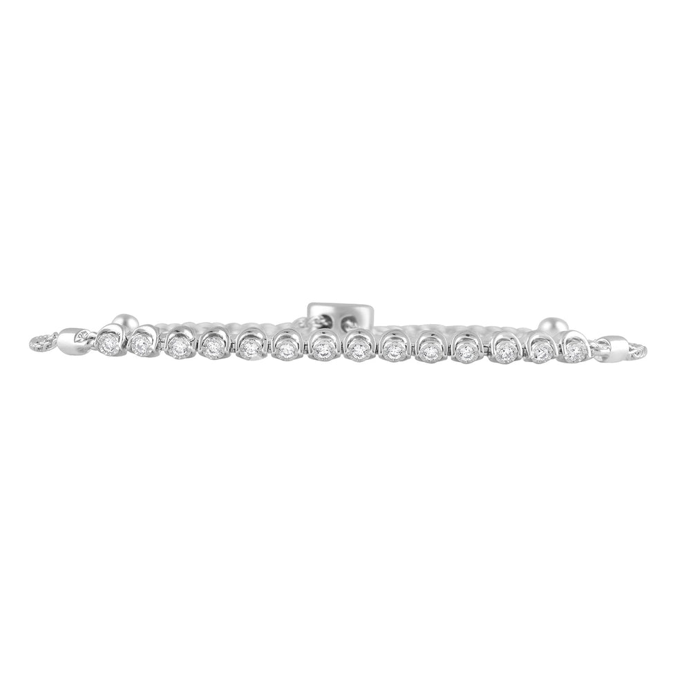 0.25 Carat Sterling Silver Lab Grown Diamond Bolo Bracelet  | Ashley Stewart