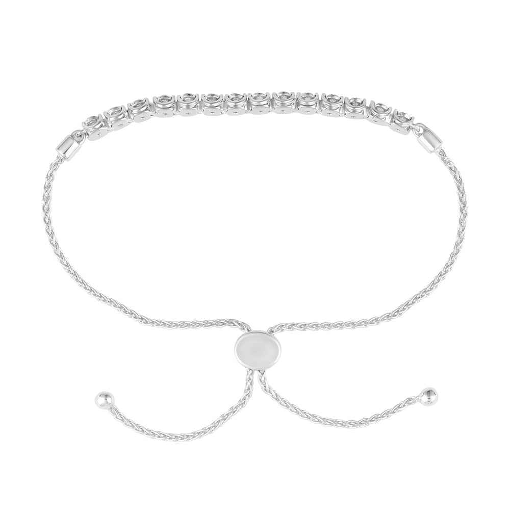 0.25 Carat Sterling Silver Lab Grown Diamond Bolo Bracelet  | Ashley Stewart