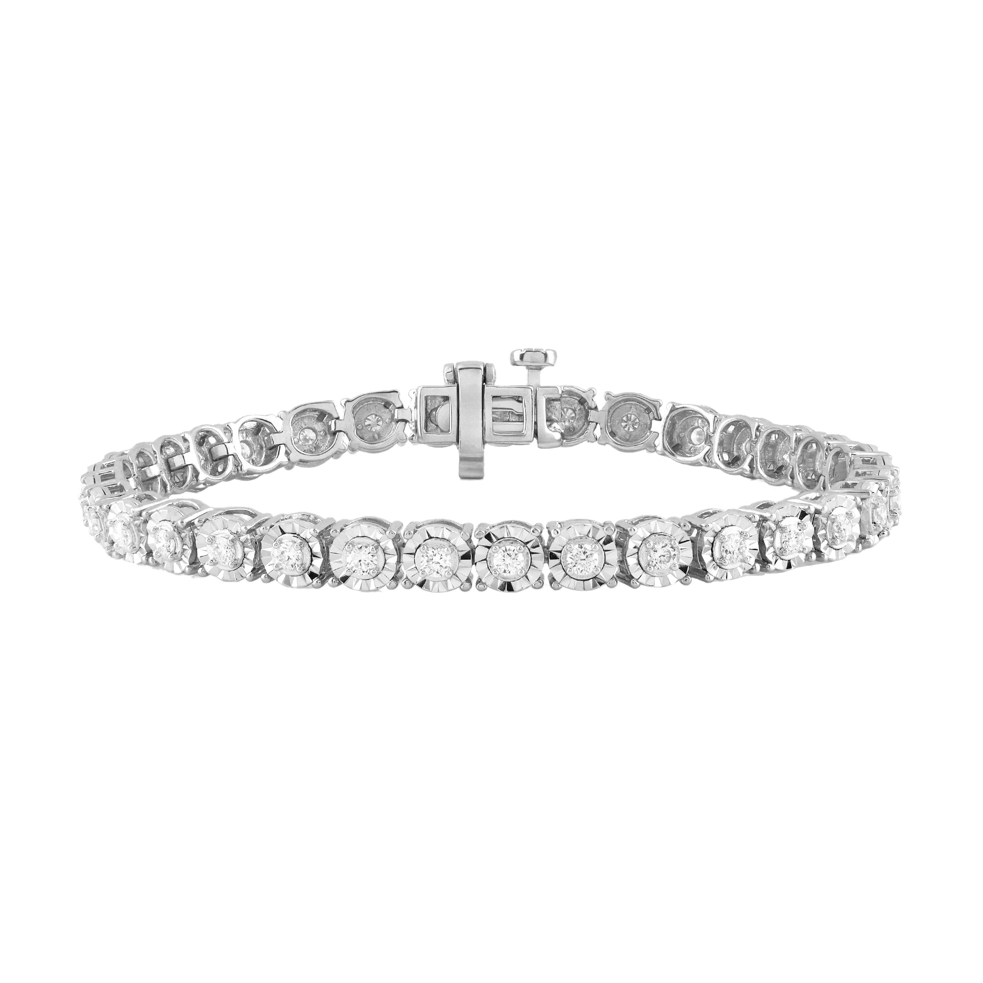 1 Carat Round Lab Grown Diamond Tennis Bracelet White | Ashley Stewart