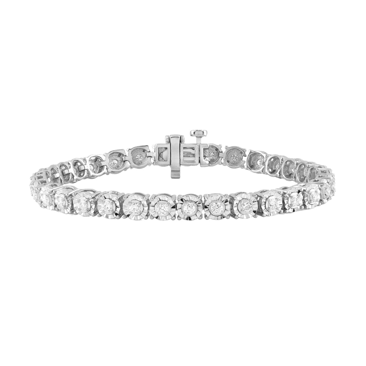 1 Carat Round Lab Grown Diamond Tennis Bracelet White | Ashley Stewart