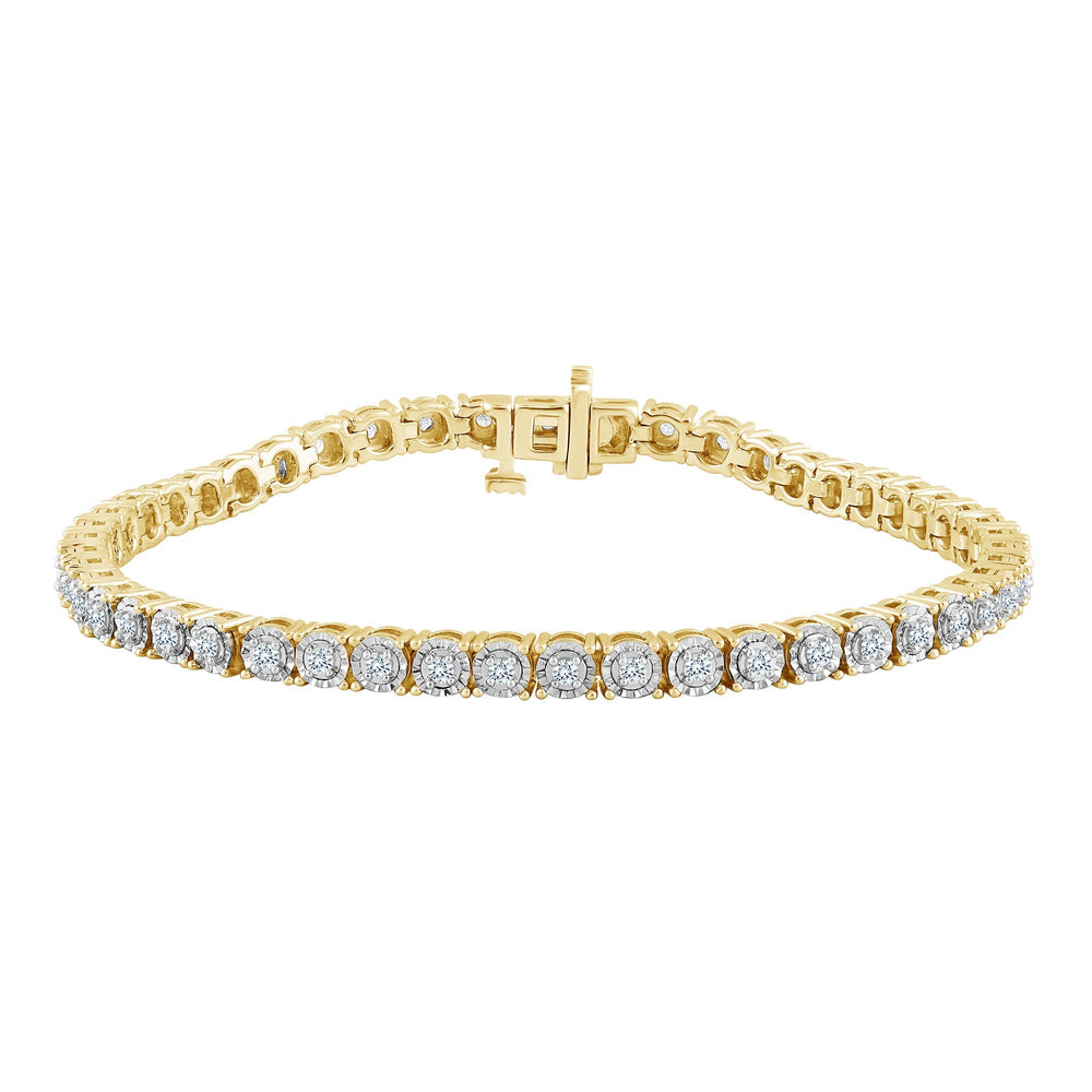 1 Carat Round Lab Grown Diamond Tennis Bracelet White | Ashley Stewart