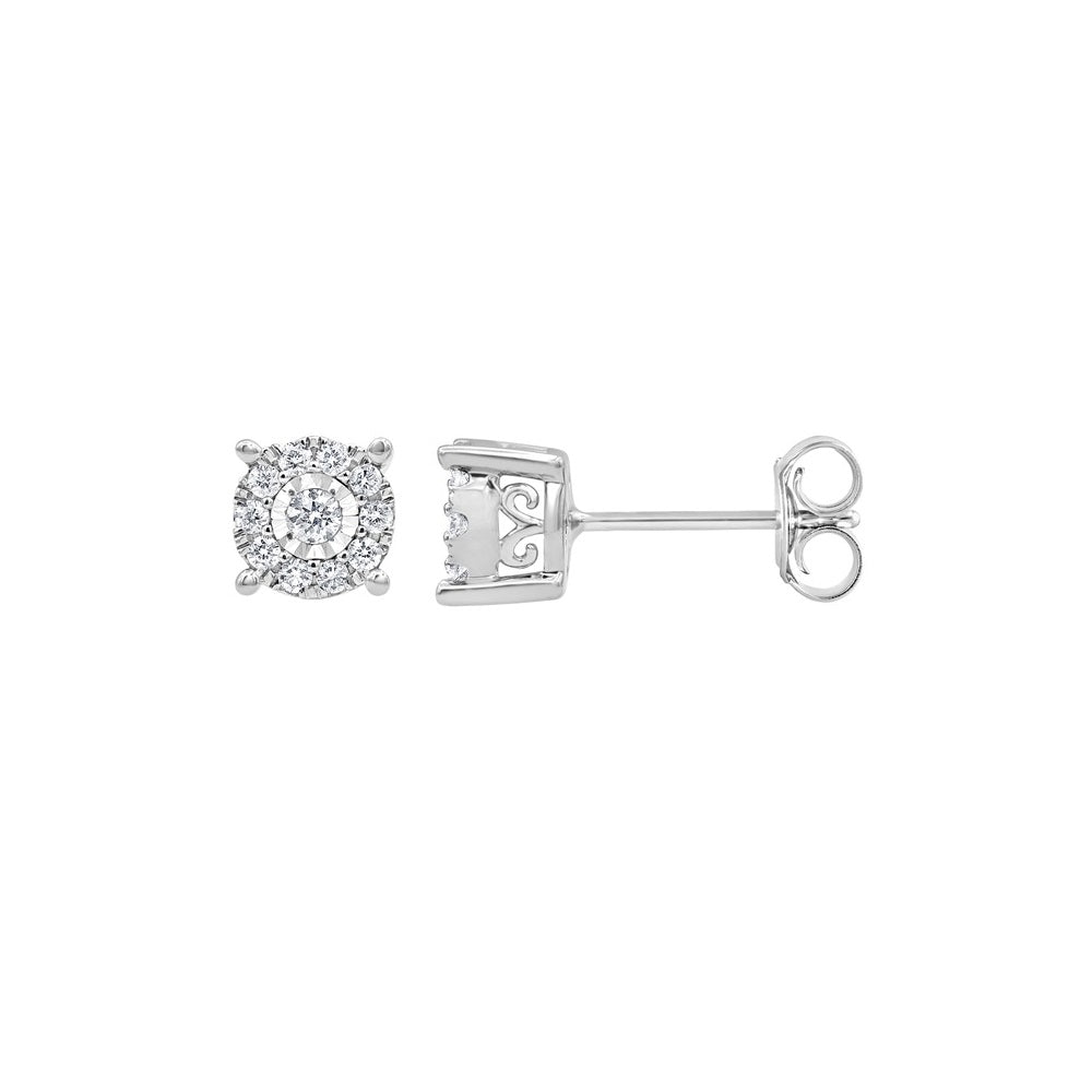 0.50 Carat Lab Grown Diamond Halo Necklace Set  | Ashley Stewart