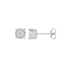 0.50 Carat Lab Grown Diamond Halo Necklace Set  | Ashley Stewart