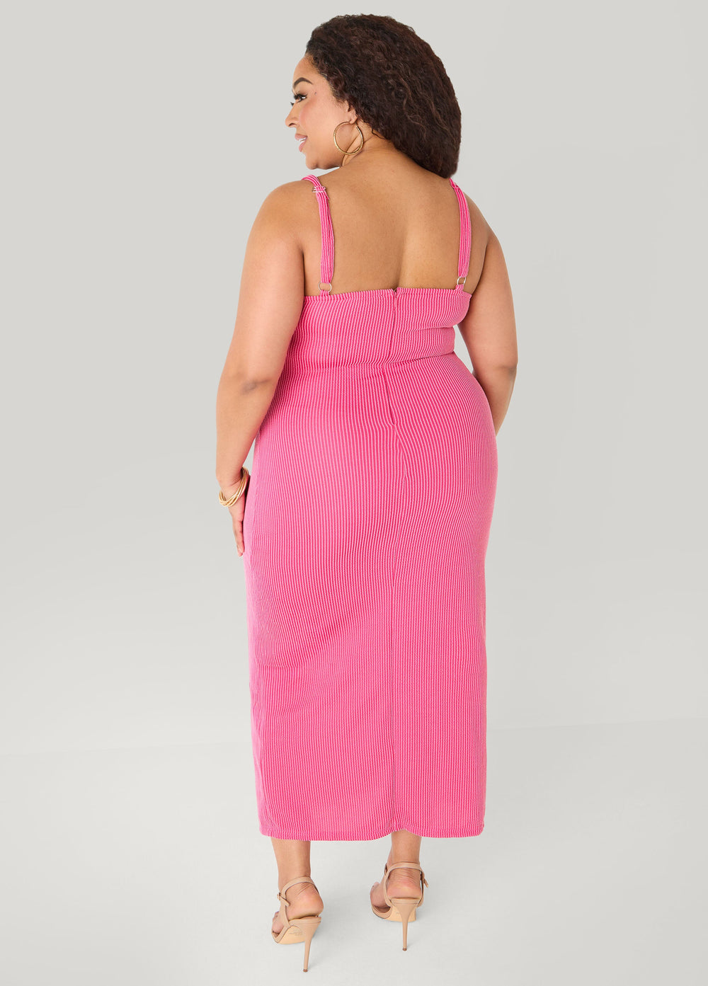 Ribbed Maxi Bodycon Dress Raspberry Radiance | Ashley Stewart