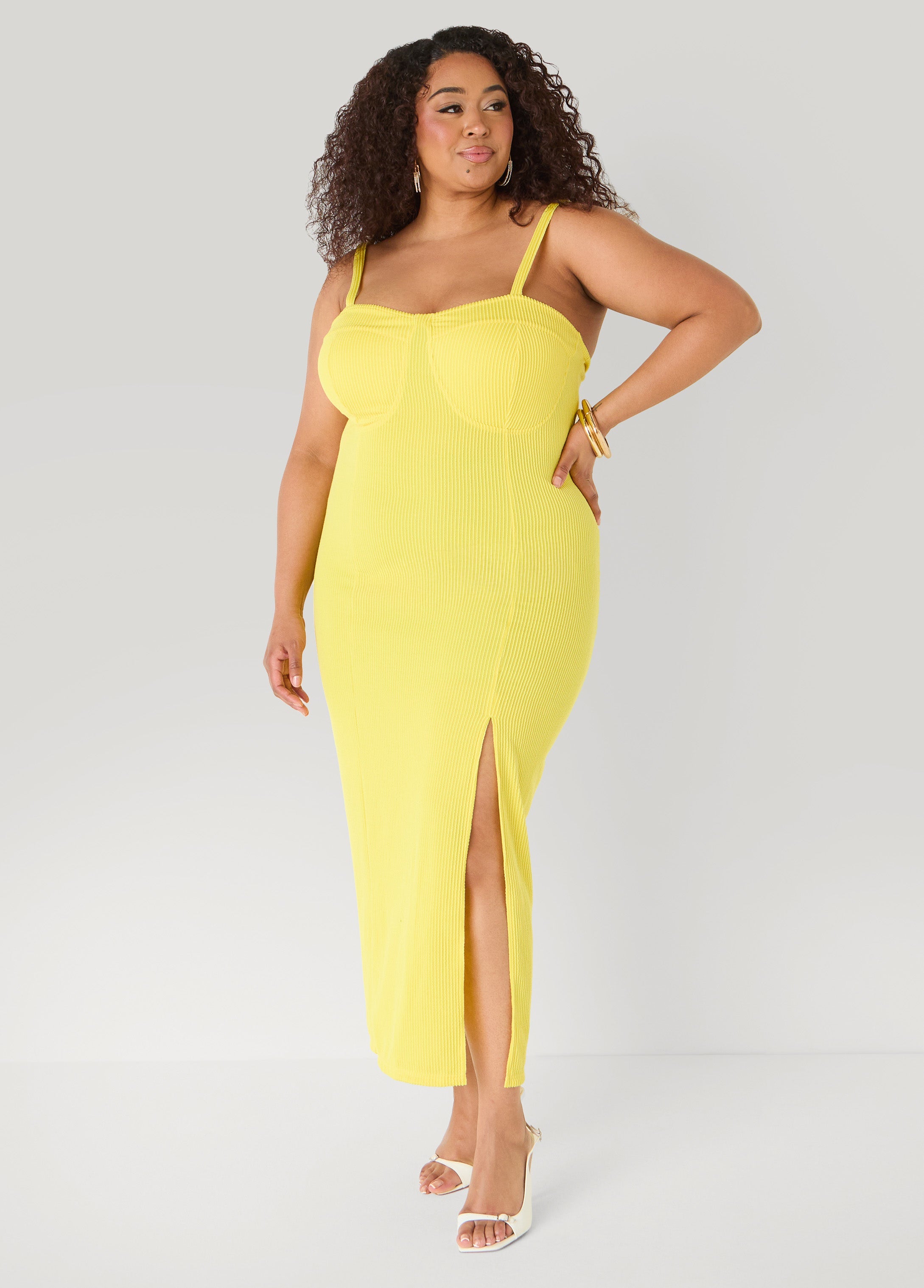 Ribbed Maxi Bodycon Dress Raspberry Radiance | Ashley Stewart