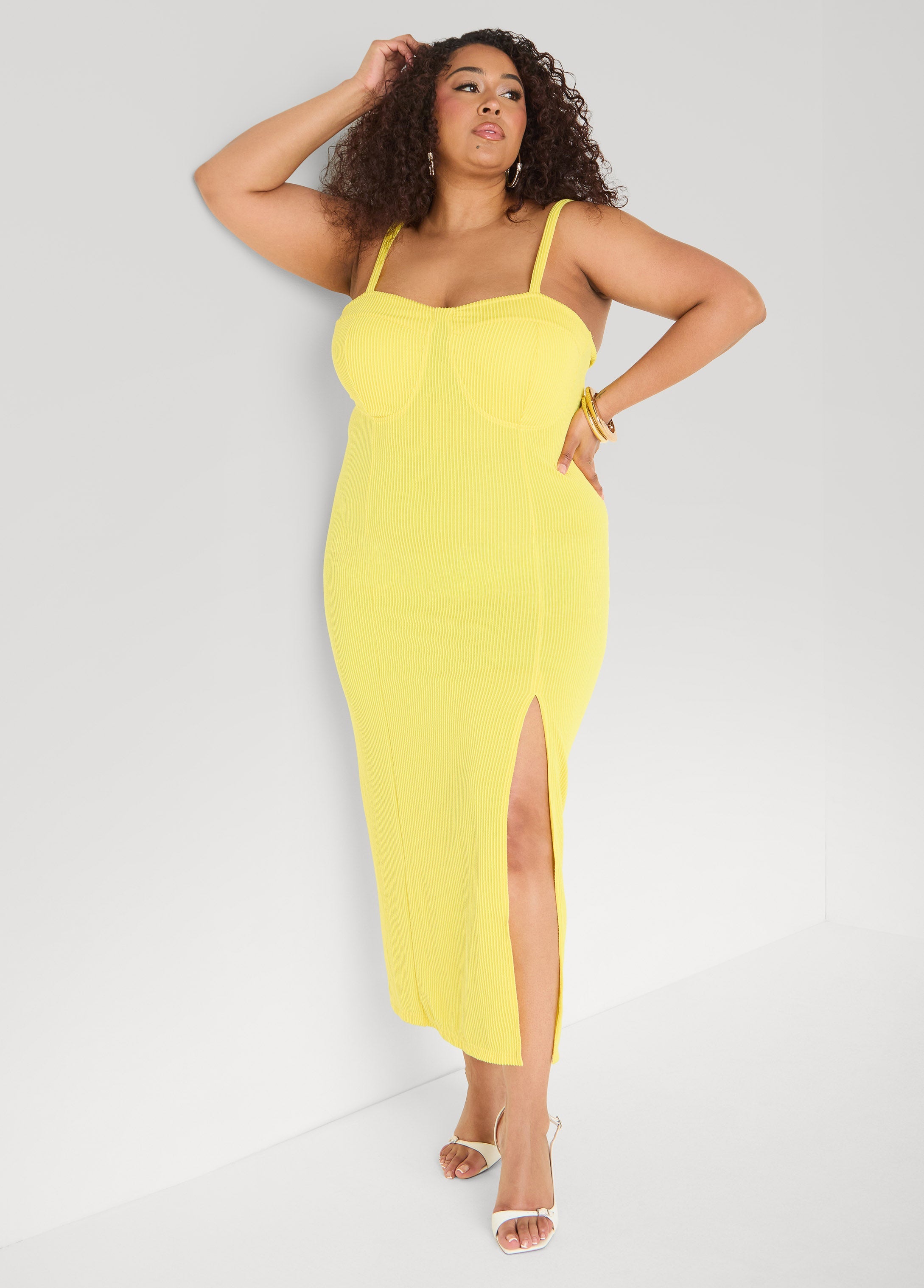 Ribbed Maxi Bodycon Dress Raspberry Radiance | Ashley Stewart