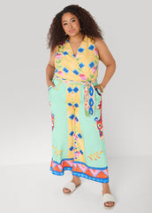 Cropped Floral Print Jumpsuit Multi | Ashley Stewart