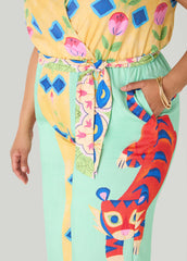 Cropped Floral Print Jumpsuit Multi | Ashley Stewart