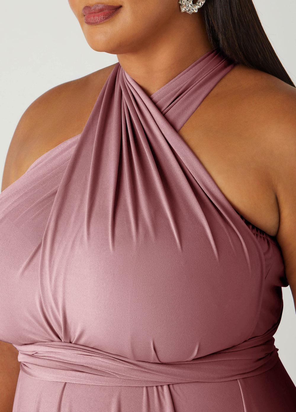 Convertible Multi Way Maxi Dress Blush | Ashley Stewart