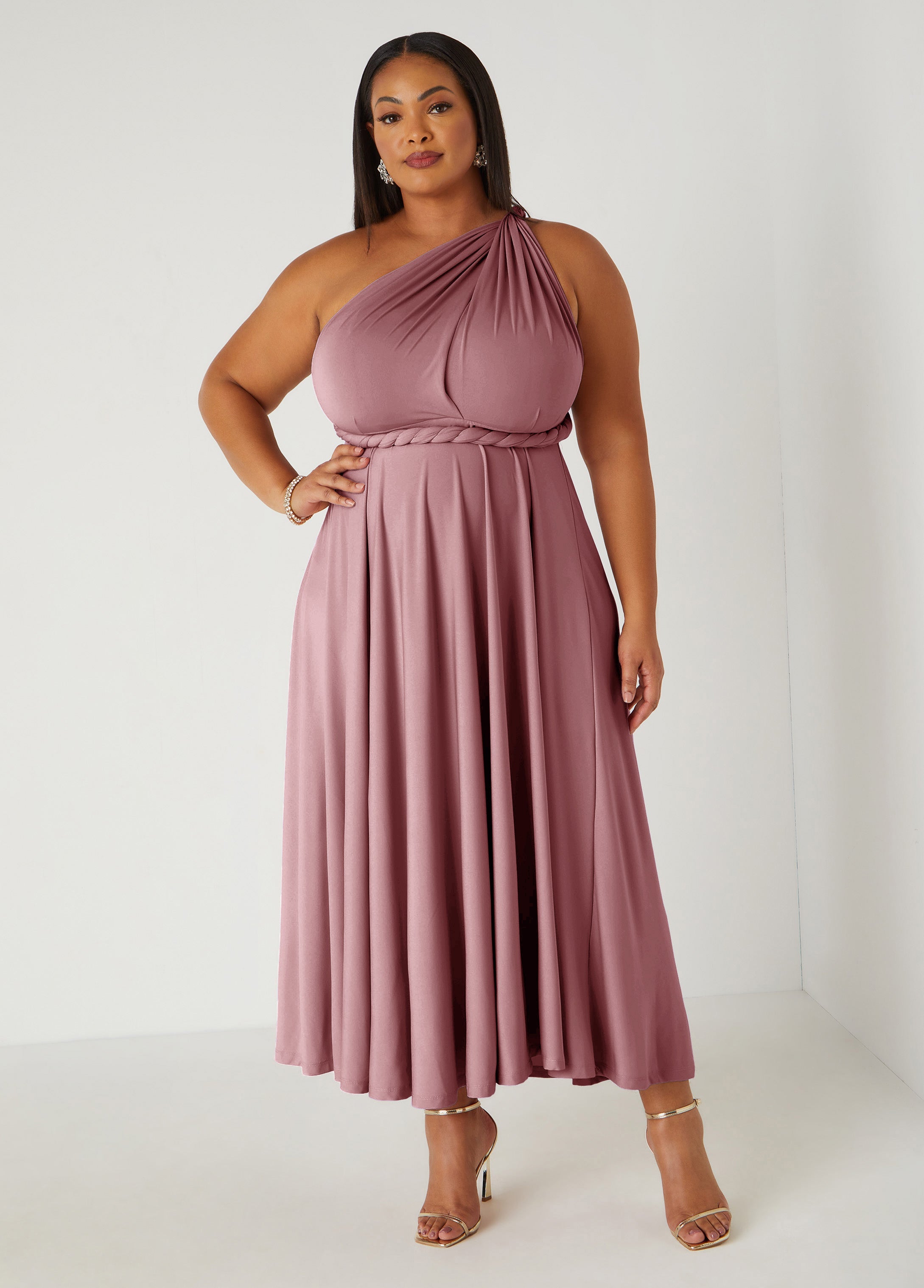 Convertible Multi Way Maxi Dress Blush | Ashley Stewart