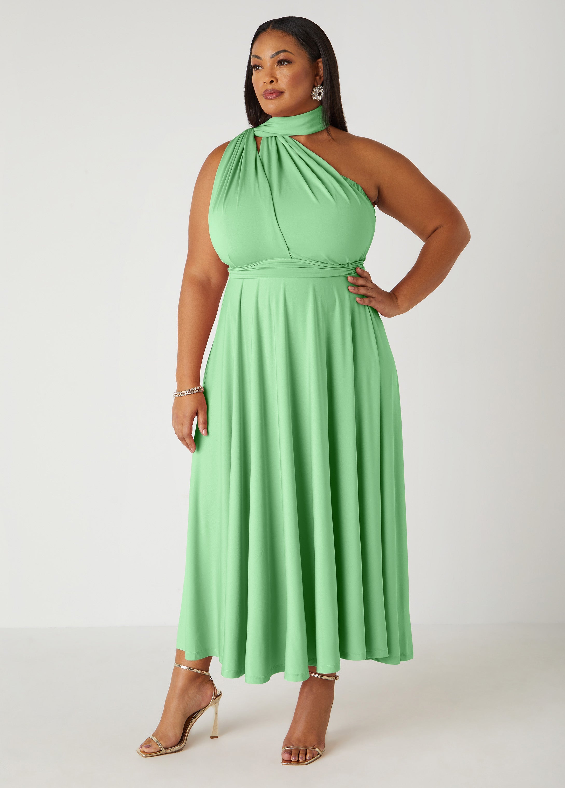 Convertible Multi Way Dress Green | Ashley Stewart