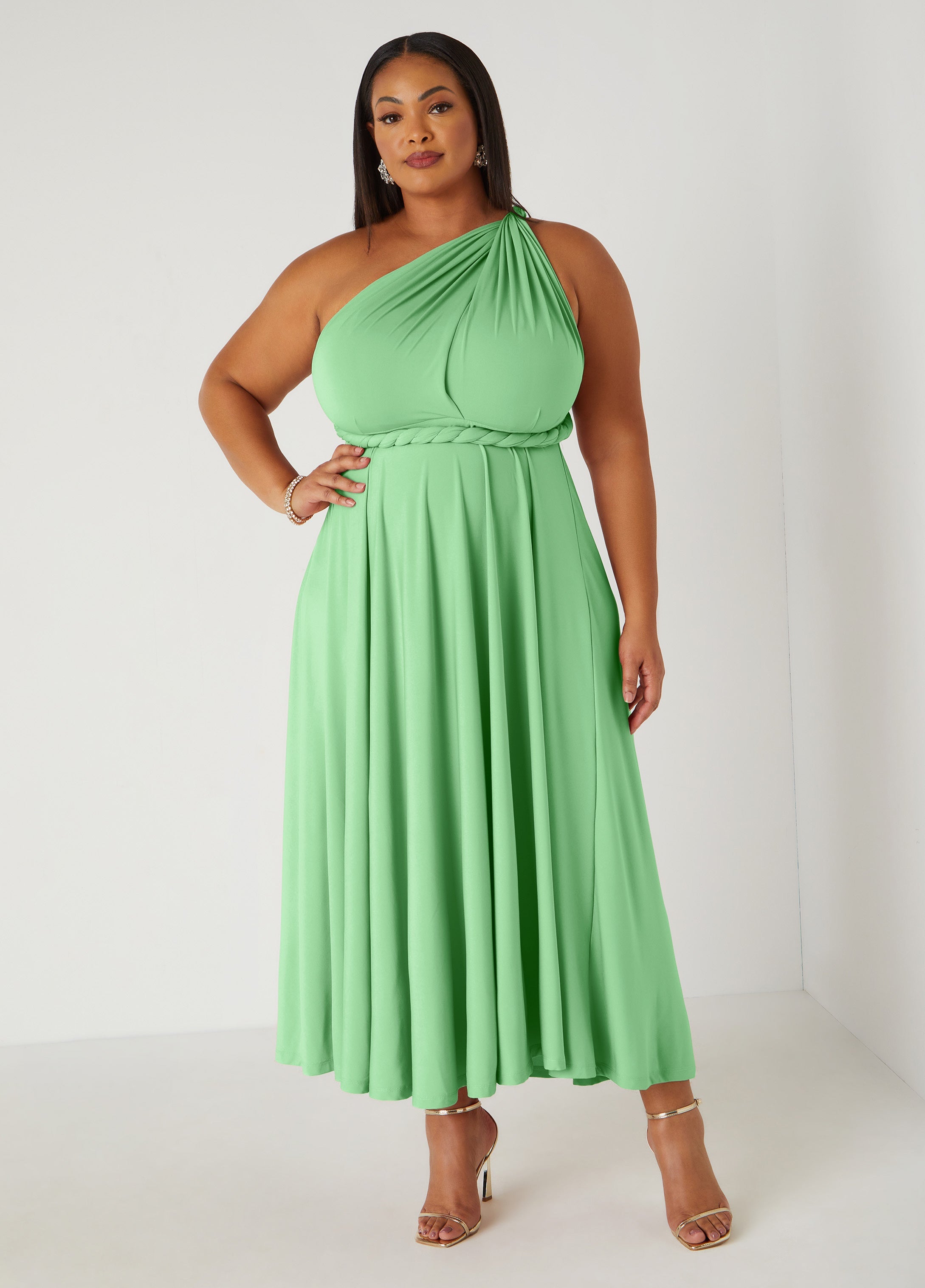 Convertible Multi Way Dress Green | Ashley Stewart