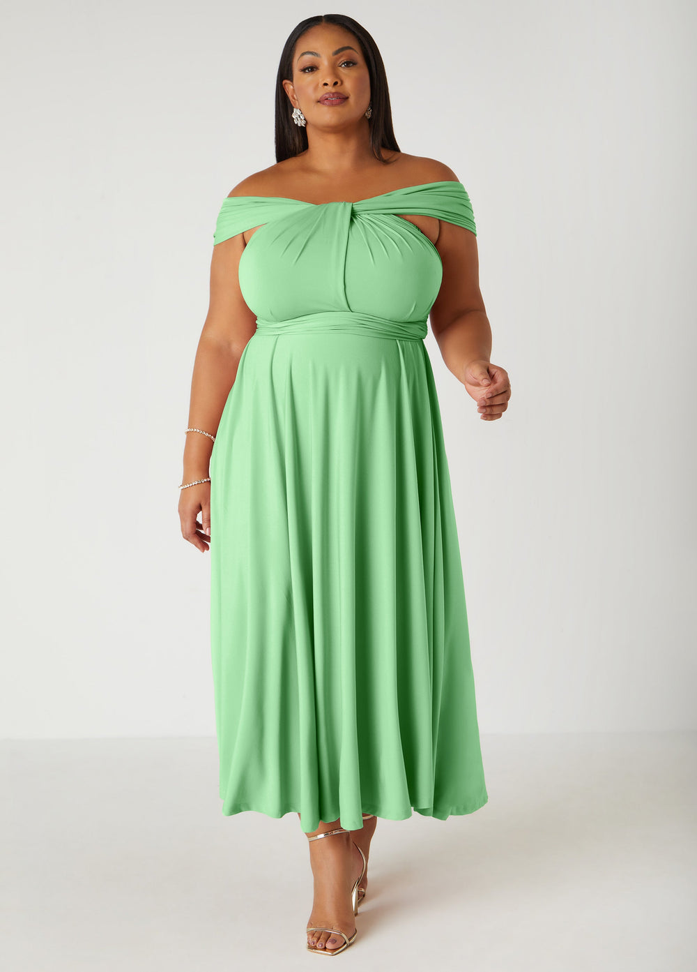 Convertible Multi Way Dress Green | Ashley Stewart
