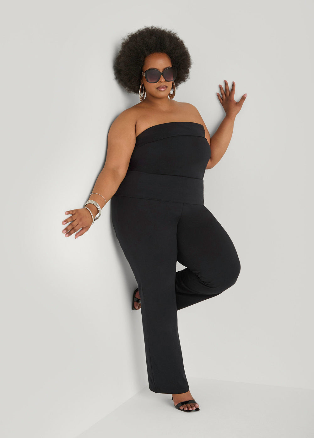 Foldover Tube Top Heather Grey | Ashley Stewart
