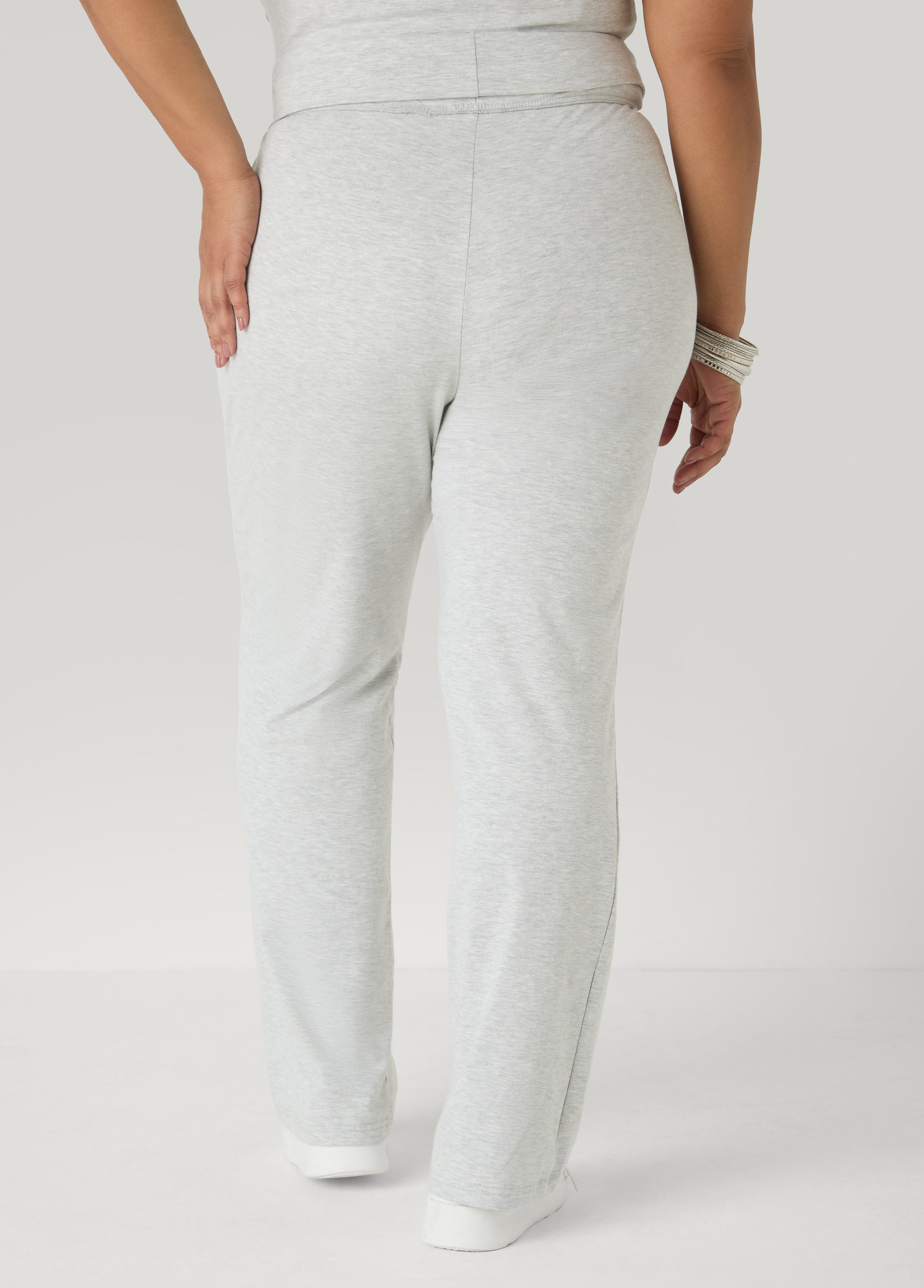 Foldover Straight Leg Pants Peacoat | Ashley Stewart