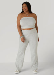 Foldover Straight Leg Pants Peacoat | Ashley Stewart