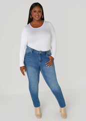 Long Sleeved Jersey Tee Black | Ashley Stewart