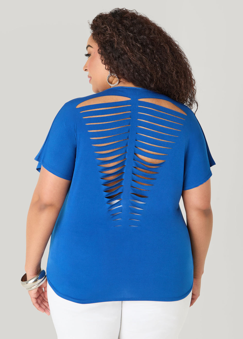 Laser Cut Top White | Ashley Stewart