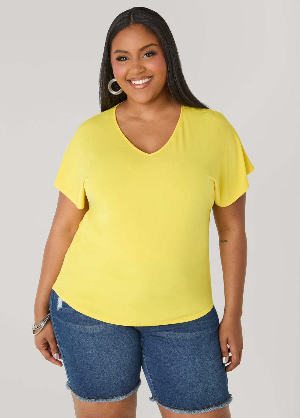 Laser Cut Top White | Ashley Stewart