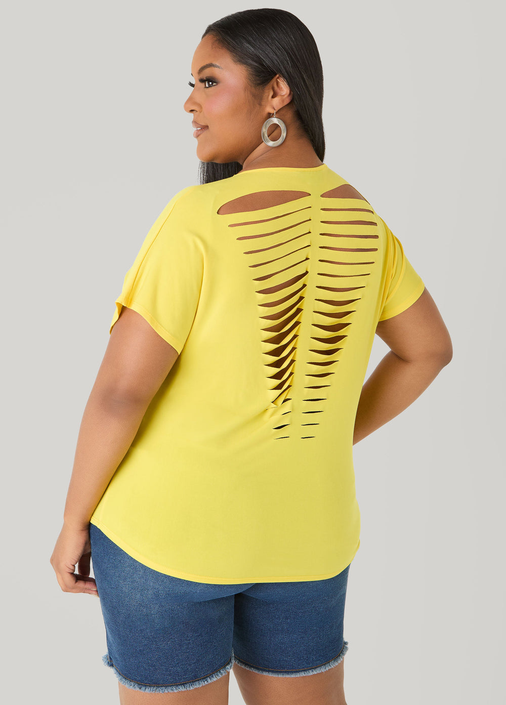 Laser Cut Top White | Ashley Stewart