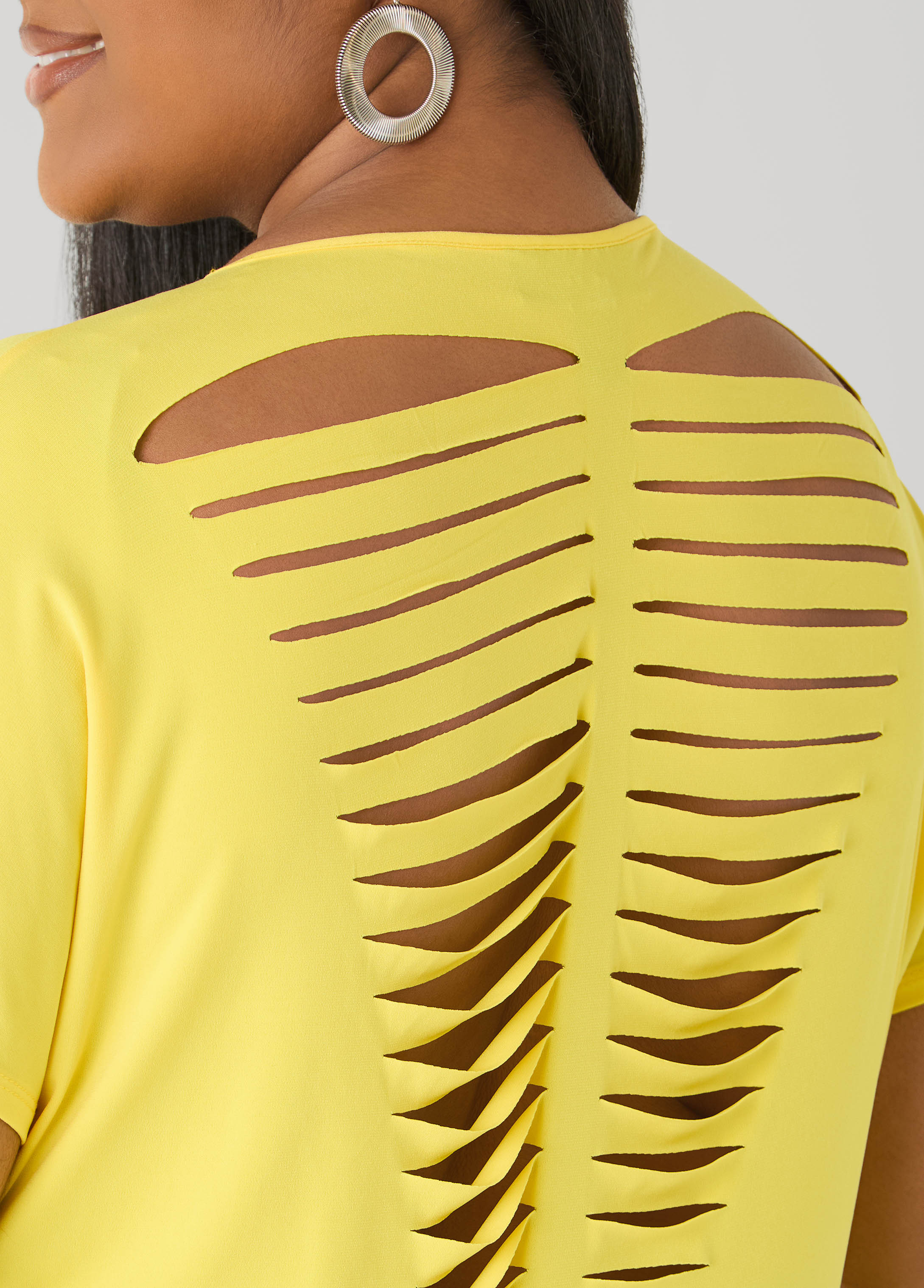 Laser Cut Top White | Ashley Stewart