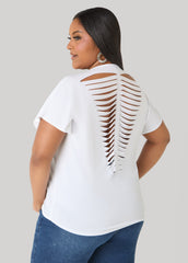 Laser Cut Top White | Ashley Stewart