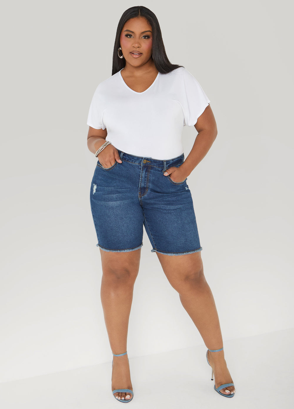 Laser Cut Top White | Ashley Stewart