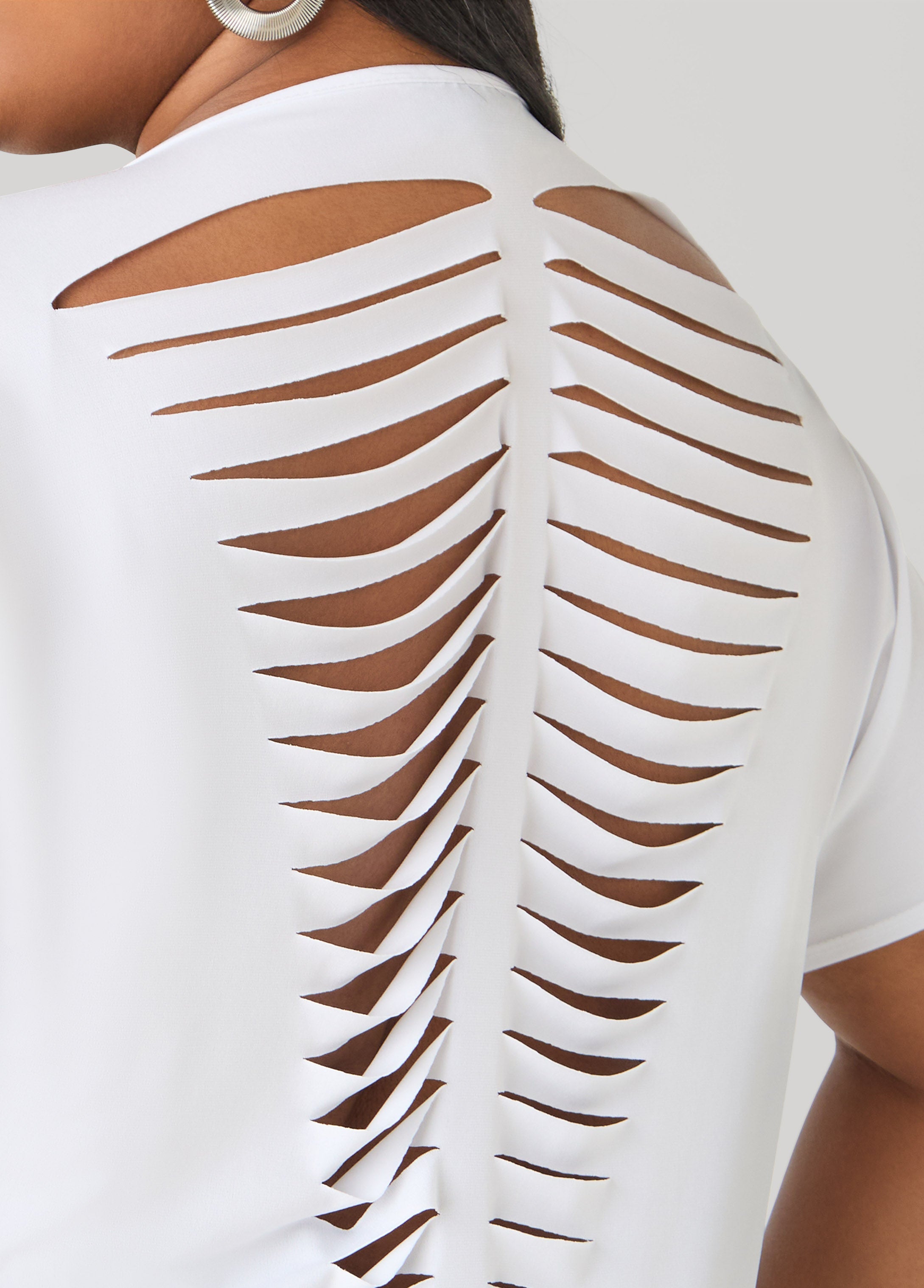 Laser Cut Top White | Ashley Stewart