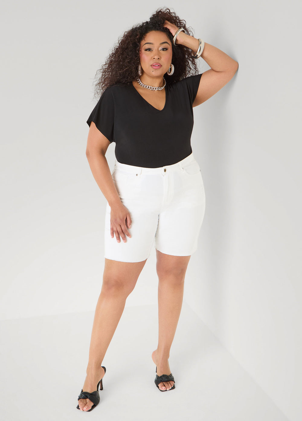 Laser Cut Top White | Ashley Stewart