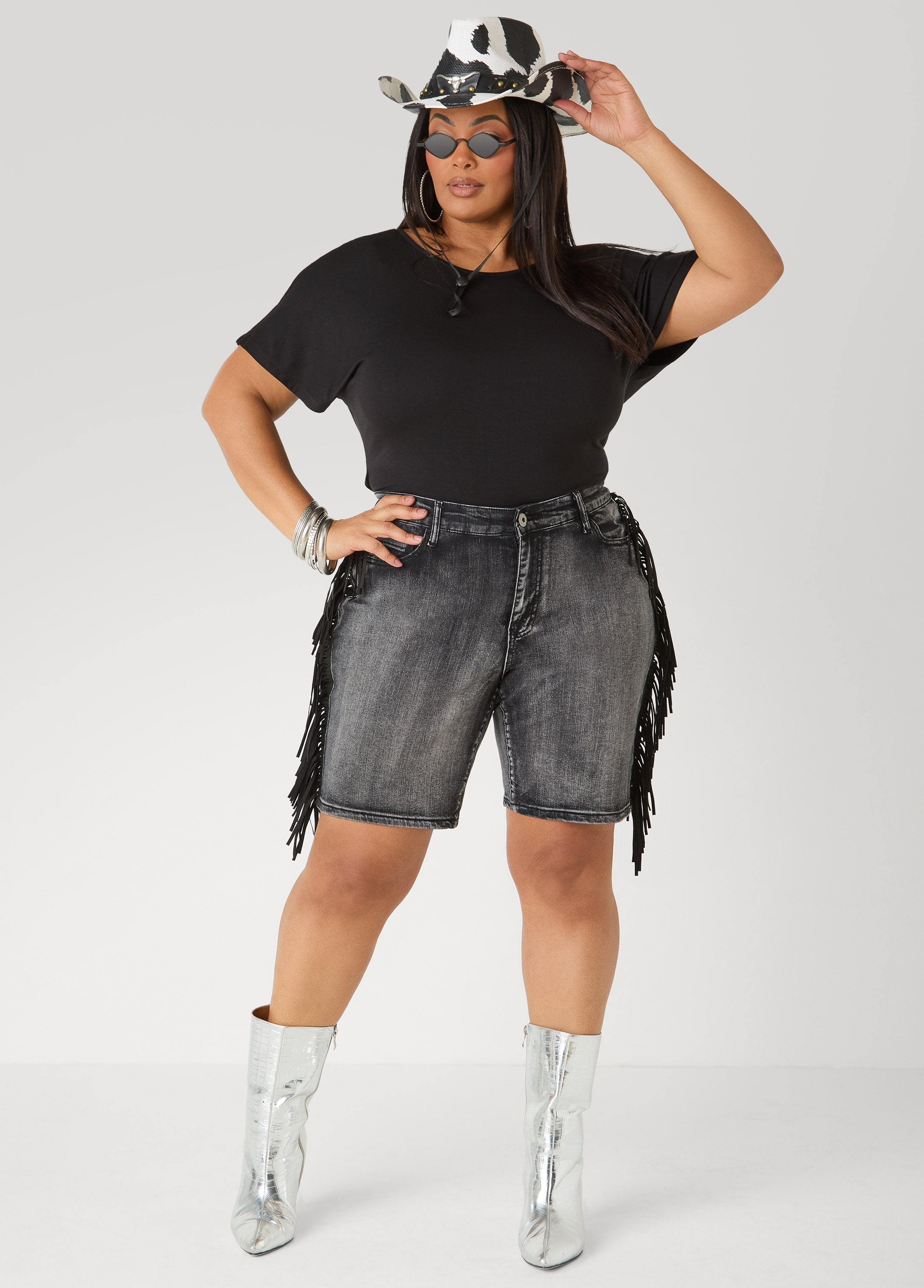 Lace Paneled Open Back Top Victoria Blue | Ashley Stewart